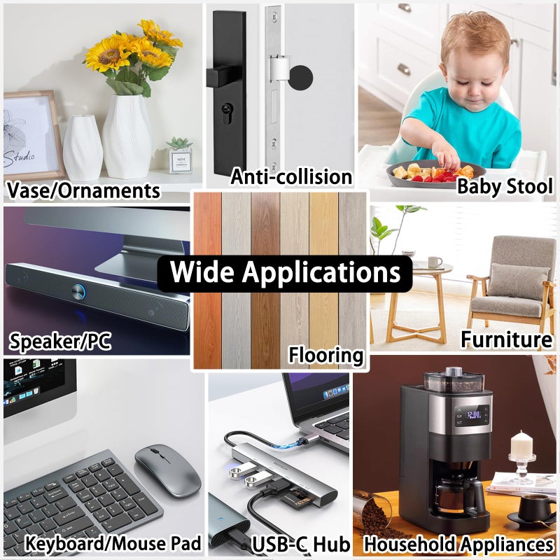 Jayen Non Slip Self Adhesive Silicone Cuttable Furniture Pads - 5x80 inch Anti-Sliding Rubber Floor Protectors for Any Furniture and Appliances - Image 4